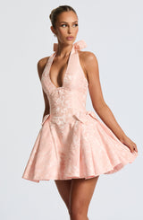 Jocelyn Mini Dress - Soft Peach Dress Babyboo Fashion Premium Exclusive Design