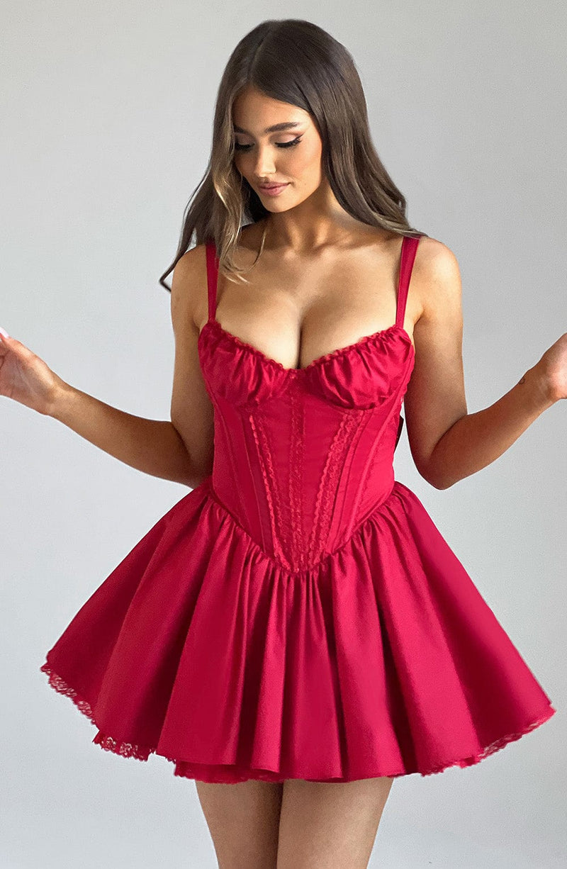 Josie Mini Dress - Red Dress XS Babyboo Fashion Premium Exclusive Design