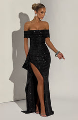 Joyce Maxi Dress - Black Sparkle Dress Babyboo Fashion Premium Exclusive Design