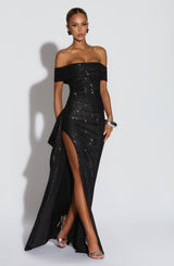 Joyce Maxi Dress - Black Sparkle Dress Babyboo Fashion Premium Exclusive Design