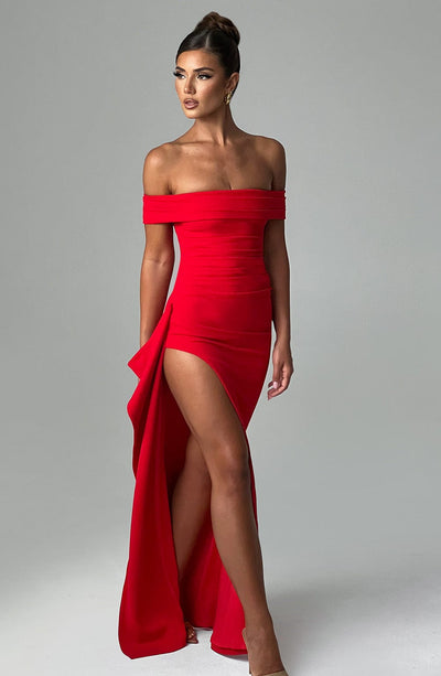 Shop Formal Dress - Joyce Maxi Dress - Red fourth image
