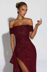 Joyce Maxi Dress - Wine Sparkle Dress Babyboo Fashion Premium Exclusive Design