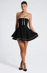 Juno Mini Dress - Black/White Dress Babyboo Fashion Premium Exclusive Design