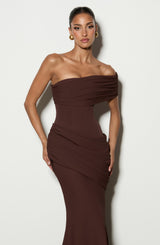 Kasia Gown - Plum Brown Dress Babyboo Fashion Premium Exclusive Design