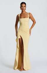 Katana Maxi Dress - Lemon Dress XS Babyboo Fashion Premium Exclusive Design