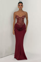 Kathleen Maxi Dress - Burgundy Dress Babyboo Fashion Premium Exclusive Design