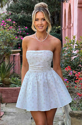 Katrina Mini Dress - Blush Floral Print Dress Babyboo Fashion Premium Exclusive Design