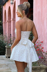 Katrina Mini Dress - Blush Floral Print Dress Babyboo Fashion Premium Exclusive Design