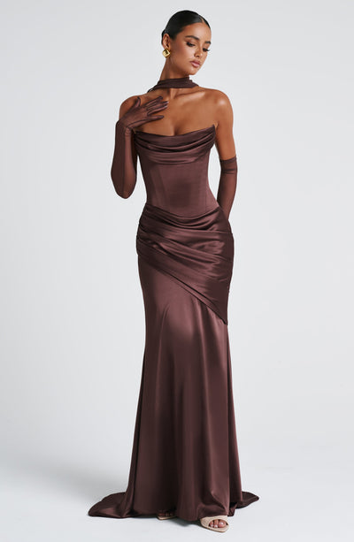 Collective Dress - Kensington Maxi Dress - Plum Brown image 2