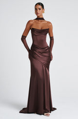 Kensington Maxi Dress - Plum Brown Dress Babyboo Fashion Premium Exclusive Design