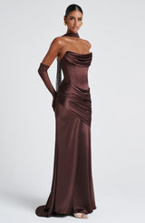 Kensington Maxi Dress - Plum Brown Dress Babyboo Fashion Premium Exclusive Design
