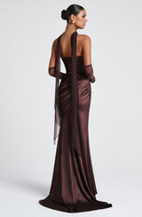 Kensington Maxi Dress - Plum Brown Dress Babyboo Fashion Premium Exclusive Design