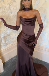 Kensington Maxi Dress - Plum Brown Dress Babyboo Fashion Premium Exclusive Design