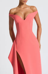 Khalesia Maxi Dress - Coral Pink Dress Babyboo Fashion Premium Exclusive Design