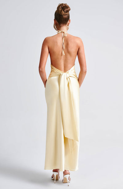 Kiandra Maxi Dress - Lemon - View 3 | Shop Formal Dress