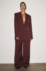 Kirsty Pants - Burgundy Pinstripe Pants Babyboo Fashion Premium Exclusive Design