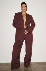 Kirsty Pants - Burgundy Pinstripe Pants Babyboo Fashion Premium Exclusive Design