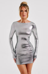 Kyranni Mini Dress - Gunmetal Dress Babyboo Fashion Premium Exclusive Design