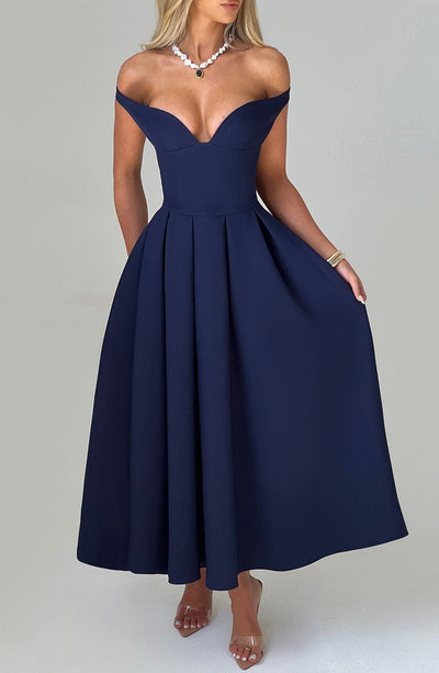 Collective Dress - Lanetta Midi Dress - Navy image 3