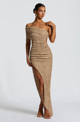 Laverna Midi Dress - Beige Dress Babyboo Fashion Premium Exclusive Design