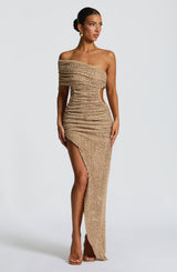 Laverna Midi Dress - Beige Dress Babyboo Fashion Premium Exclusive Design