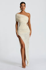 Laverna Midi Dress - Ivory Dress Babyboo Fashion Premium Exclusive Design