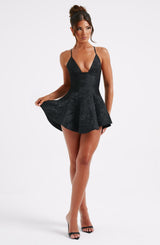 Leila Playsuit - Black Playsuit Babyboo Fashion Premium Exclusive Design