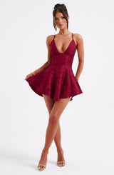 Leila Playsuit - Red Playsuit Babyboo Fashion Premium Exclusive Design