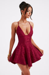 Leila Playsuit - Red Playsuit Babyboo Fashion Premium Exclusive Design