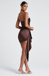 Leoni Mini Dress - Plum Brown Dress Babyboo Fashion Premium Exclusive Design