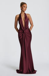 Linette Gown - Cherry Lacquer Dress Babyboo Fashion Premium Exclusive Design