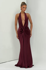 Linette Gown - Cherry Lacquer Dress Babyboo Fashion Premium Exclusive Design