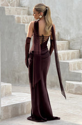 Liora Maxi Dress - Plum Brown Dress Babyboo Fashion Premium Exclusive Design