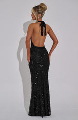 Lorena Maxi Dress - Black Lined Dress Babyboo Fashion Premium Exclusive Design