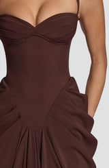 Lucille Maxi Dress - Plum Brown