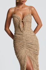 Lysandra Maxi Dress - Beige Dress Babyboo Fashion Premium Exclusive Design