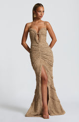 Lysandra Maxi Dress - Beige Dress Babyboo Fashion Premium Exclusive Design