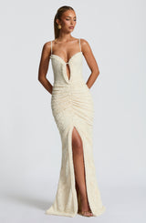 Lysandra Maxi Dress - Ivory Dress Babyboo Fashion Premium Exclusive Design