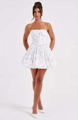 Maeve Mini Dress - Blue Ditsy Print Dress Babyboo Fashion Premium Exclusive Design