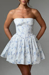 Maeve Mini Dress - Blue Ditsy Print Dress XS Babyboo Fashion Premium Exclusive Design