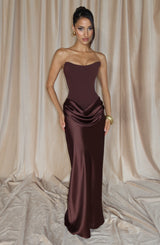 Maggie Maxi Dress - Plum Brown Dress Babyboo Fashion Premium Exclusive Design