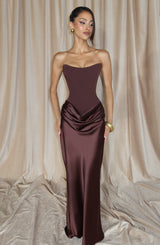 Maggie Maxi Dress - Plum Brown Dress Babyboo Fashion Premium Exclusive Design