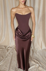 Maggie Maxi Dress - Plum Brown Dress Babyboo Fashion Premium Exclusive Design