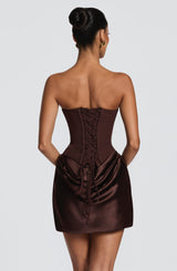Maggie Mini Dress - Plum Brown Dress Babyboo Fashion Premium Exclusive Design