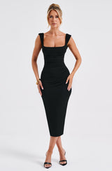 Malina Midi Dress - Black Dress Babyboo Fashion Premium Exclusive Design
