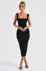 Malina Midi Dress - Black Dress Babyboo Fashion Premium Exclusive Design