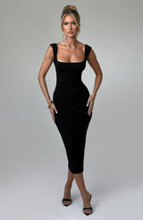 Malina Midi Dress - Black Dress XS Babyboo Fashion Premium Exclusive Design