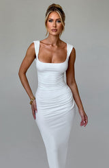 Malina Midi Dress - Ivory Dress Babyboo Fashion Premium Exclusive Design