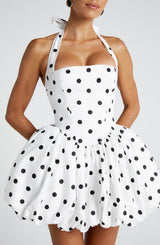 Maricia Mini Dress - Black Polka Dot Print Dress Babyboo Fashion Premium Exclusive Design