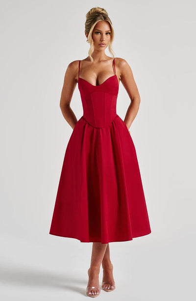 Collective Dress - Mariella Midi Dress - Red image 3